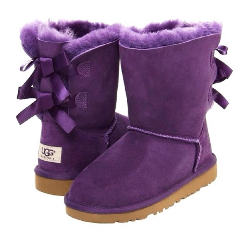 UGG Purple Bailey Bow Boots 8